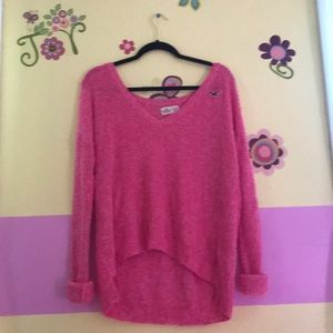 Oversized V-neck pink Hollister sweater